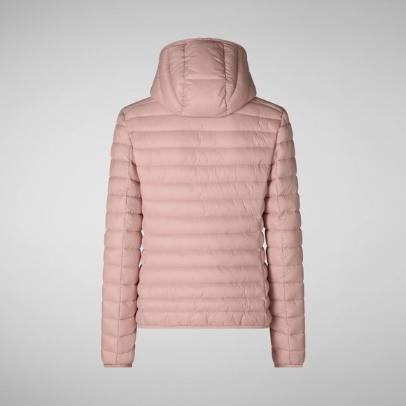 Save the Duck WOMAN'S HOODED PUFFER JACKET DAISY IN BLUSH PINK - Picture 4 of 12